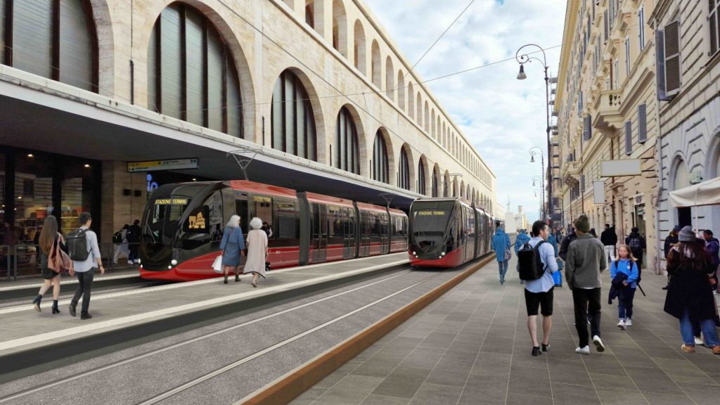 Viisualisierung des neuen Endpunkts "Stazione Termini" der Strecke Termini - Tor Vegata